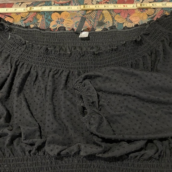 🤡BOGO🤡 DIVIDED by H&M Retro Peasant Top in Black - Womens XL - Picture 4 of 7